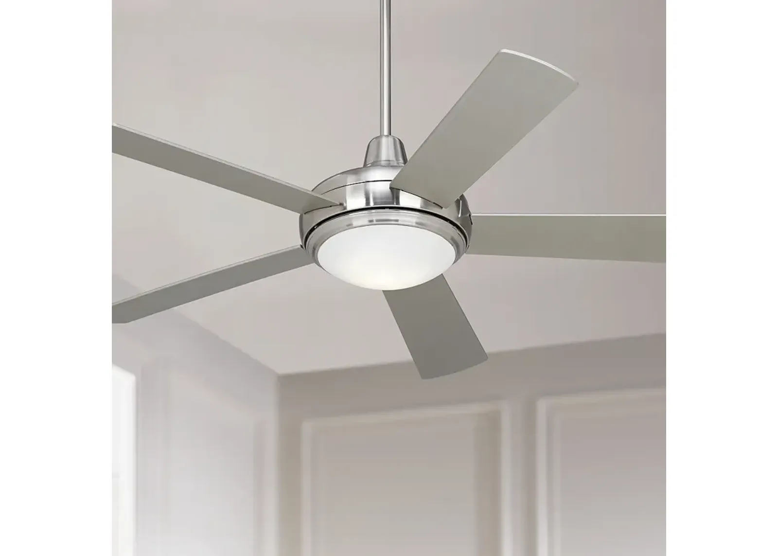 52" Casa Compass Brushed Nickel LED Ceiling Fan with Remote Control