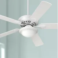 52" Casa Vieja Tempra White LED Ceiling Fan with Pull Chain