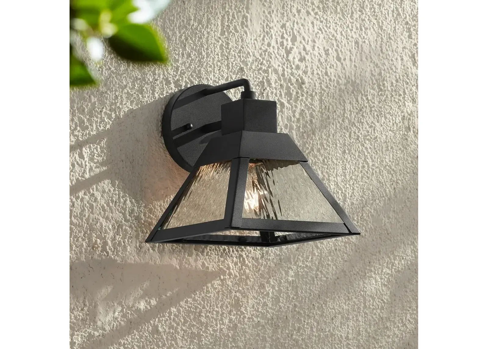 Delia 9 1/4" High Textured Black Outdoor Wall Light