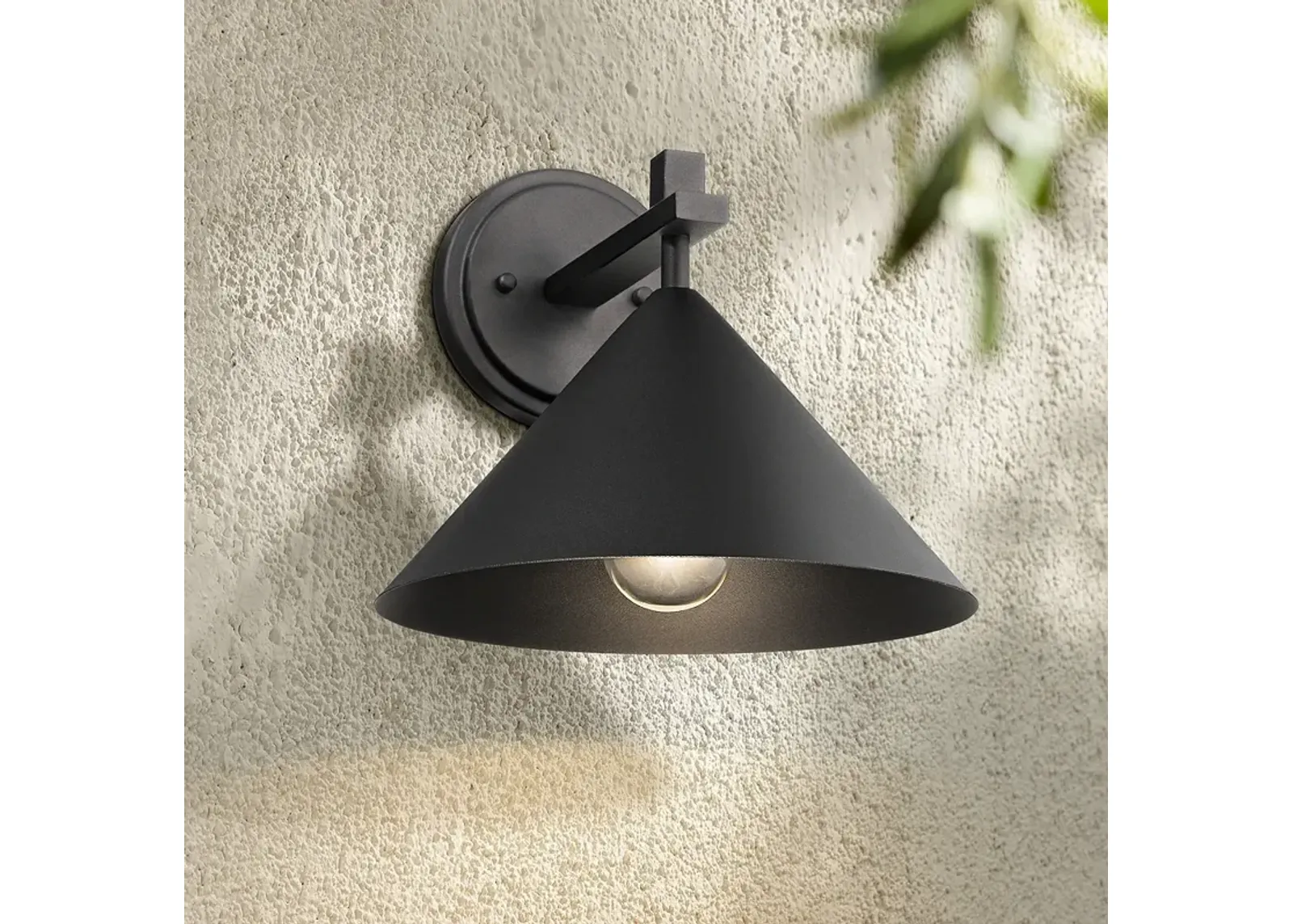 Apex 9 3/4" High Textured Black Outdoor Wall Light