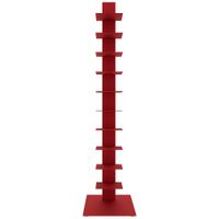 Sapiens 13 3/4" Wide Red Metal 10-Shelf Bookcase Tower