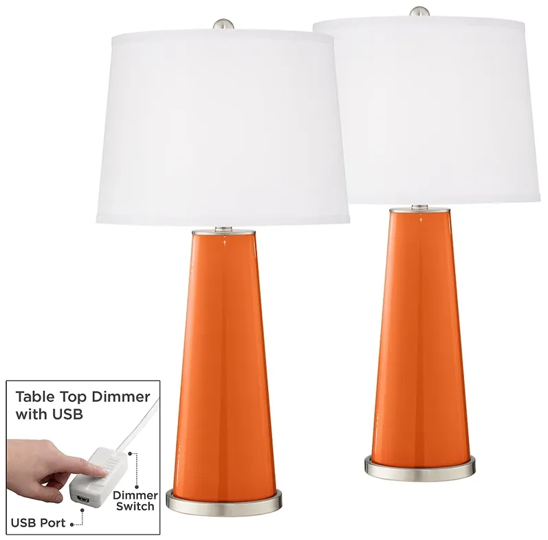 Invigorate Leo Table Lamp Set of 2 with Dimmers