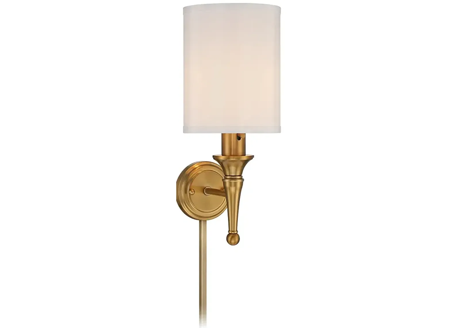 Regency Hill Braidy 16 3/4" Gold Plug-In Wall Sconce with Cord Cover