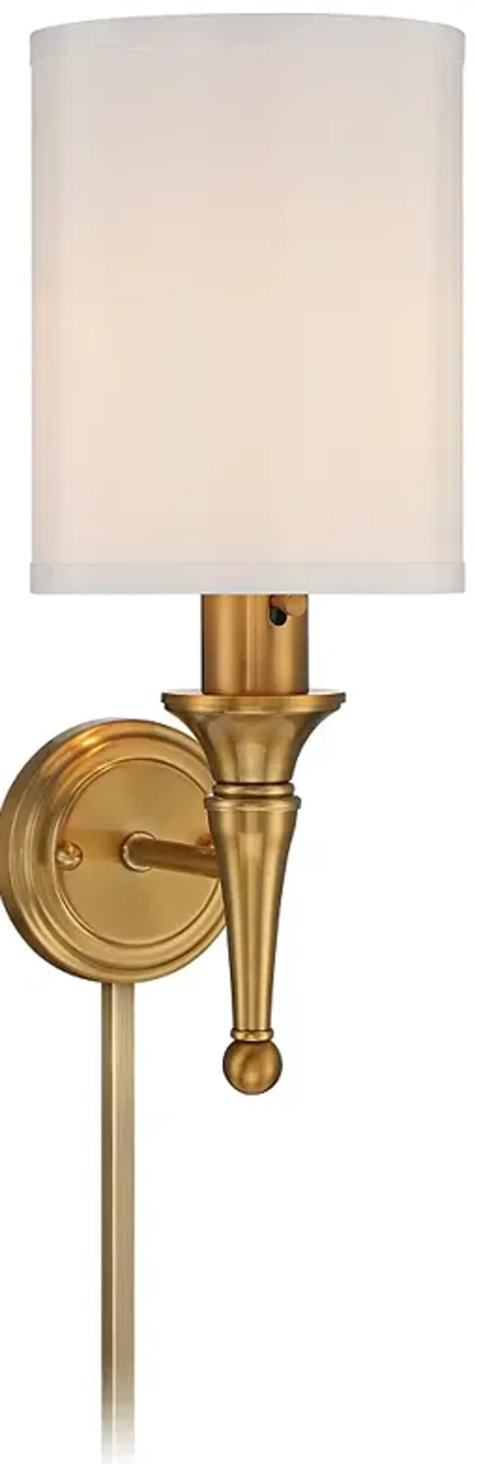 Regency Hill Braidy 16 3/4" Gold Plug-In Wall Sconce with Cord Cover