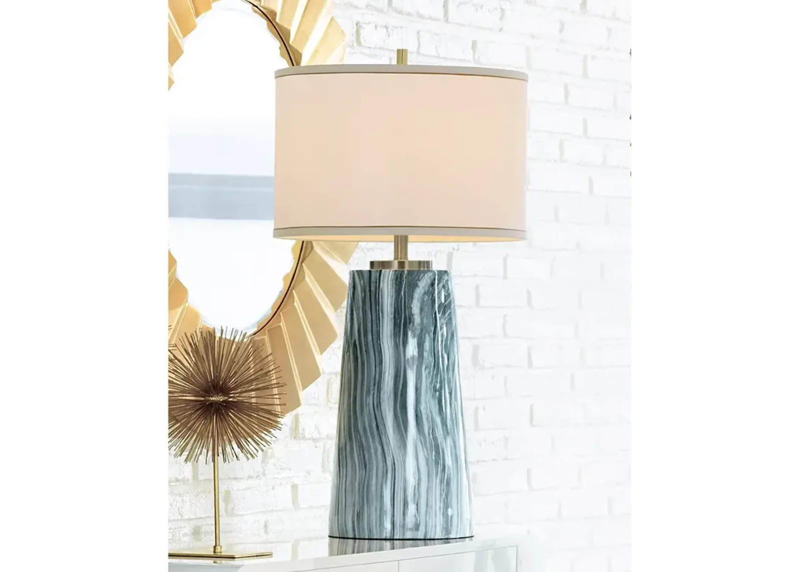 Possini Euro Amador 33" High Faux Marble Modern Table Lamp