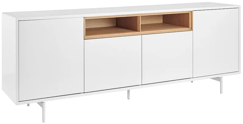 Bodie 78 3/4" Wide White Lacquered Wood 4-Door Sideboard