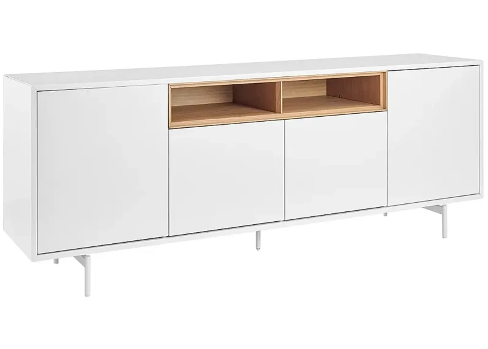 Bodie 78 3/4" Wide White Lacquered Wood 4-Door Sideboard