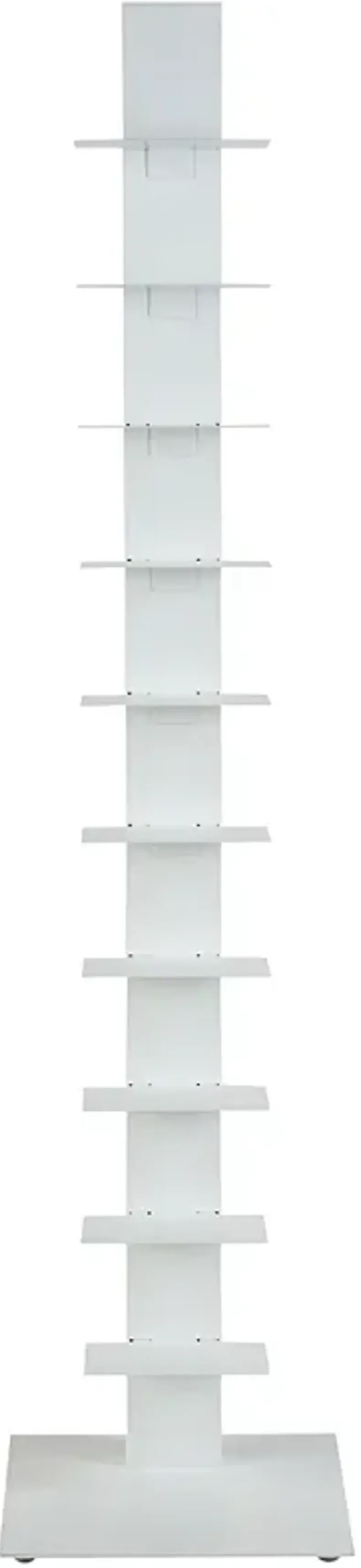 Sapiens 13 3/4" Wide White Metal 10-Shelf Bookcase Tower