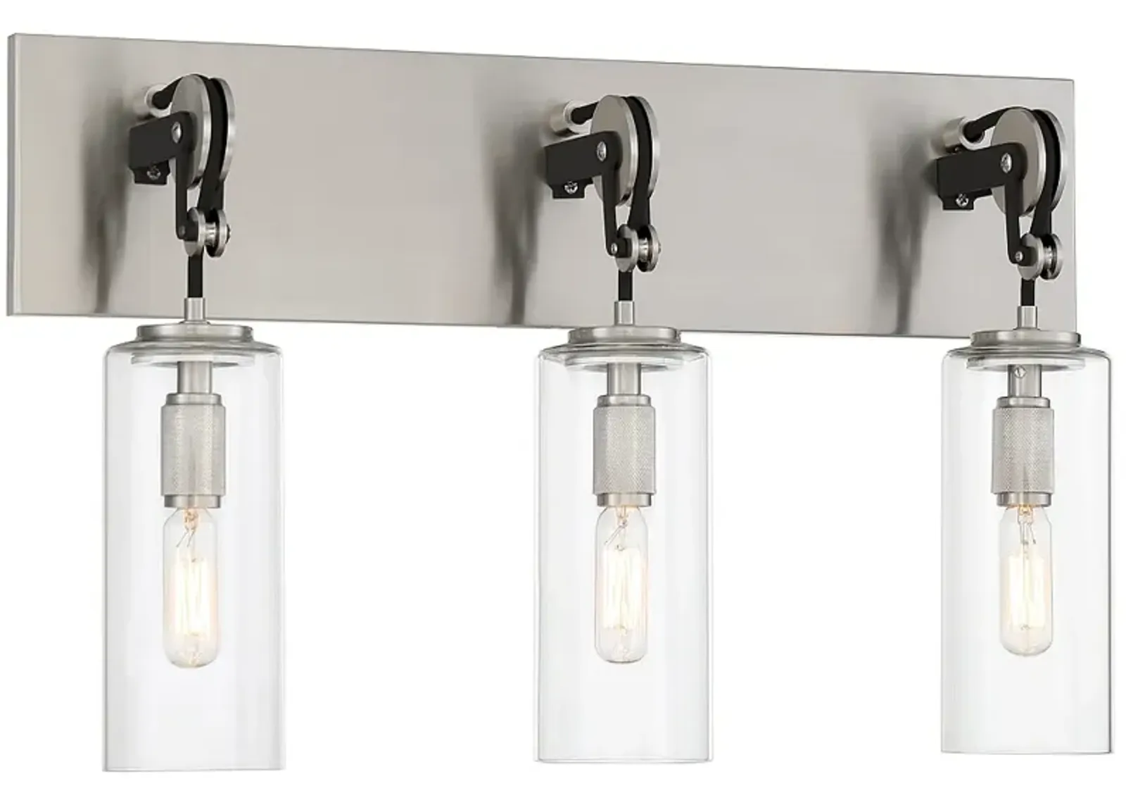 Pullman Junction 21" Wide Brushed Nickel 3-Light Bath Light