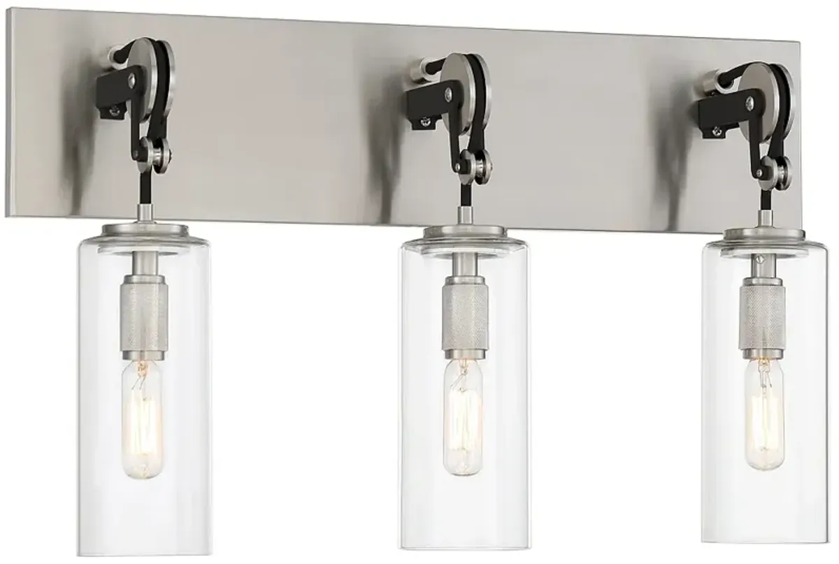 Pullman Junction 21" Wide Brushed Nickel 3-Light Bath Light