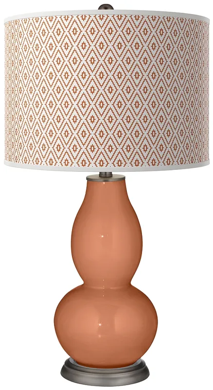 Baked Clay Diamonds Double Gourd Table Lamp