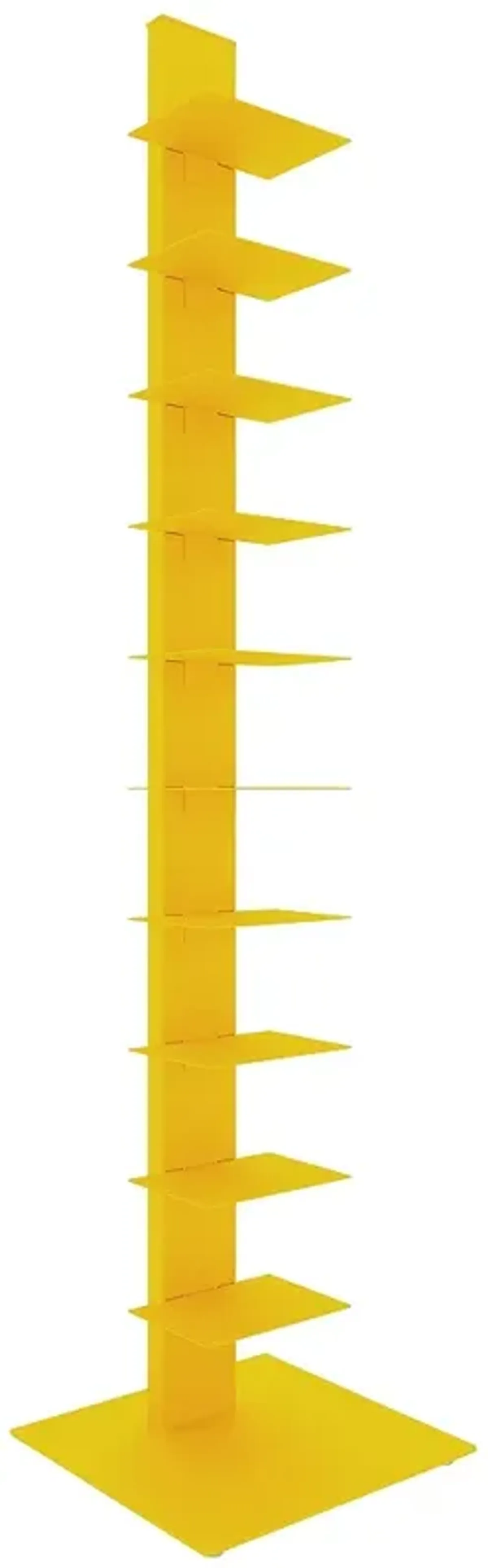 Sapiens 13 3/4" Wide Yellow Metal 10-Shelf Bookcase Tower