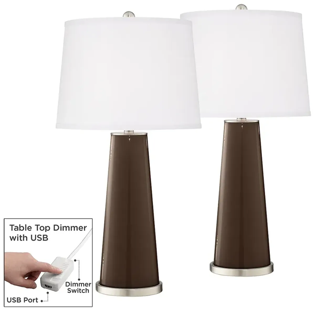 Carafe Leo Table Lamp Set of 2 with Dimmers