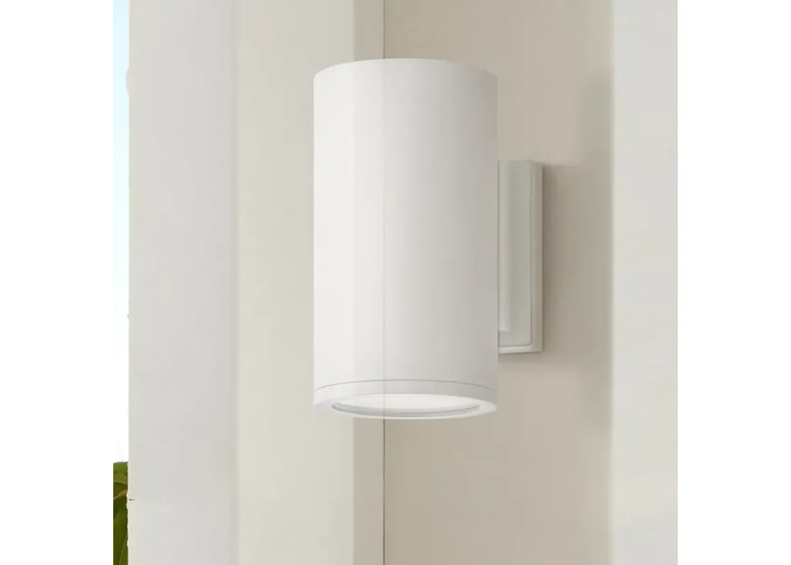 Silo 8" High Satin White Cylindrical LED Outdoor Wall Light