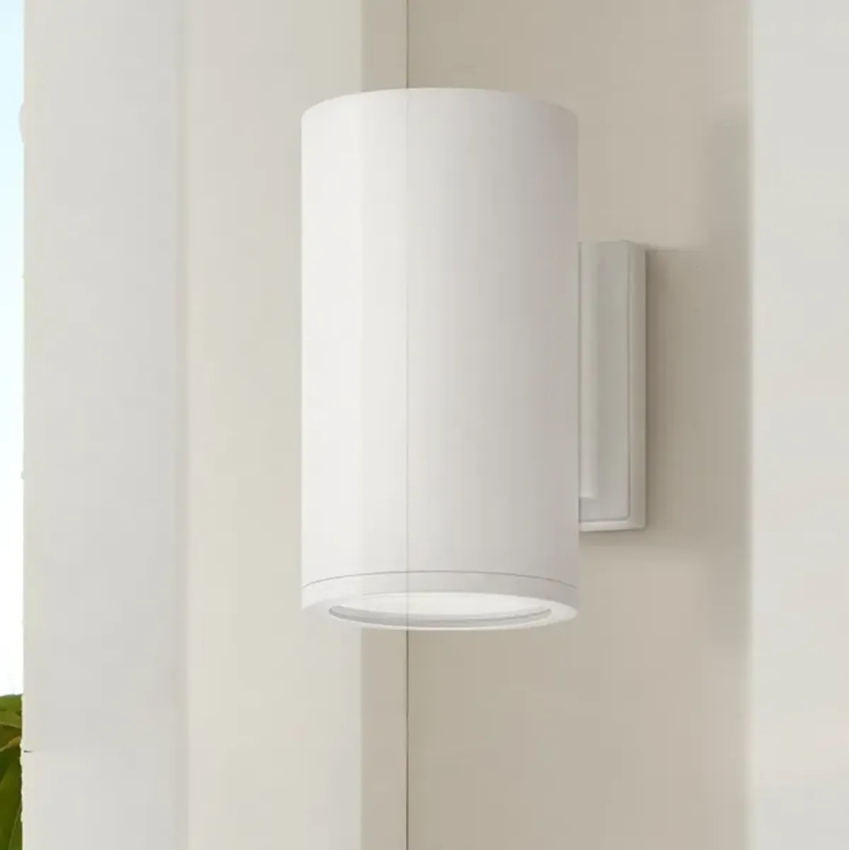 Silo 8" High Satin White Cylindrical LED Outdoor Wall Light