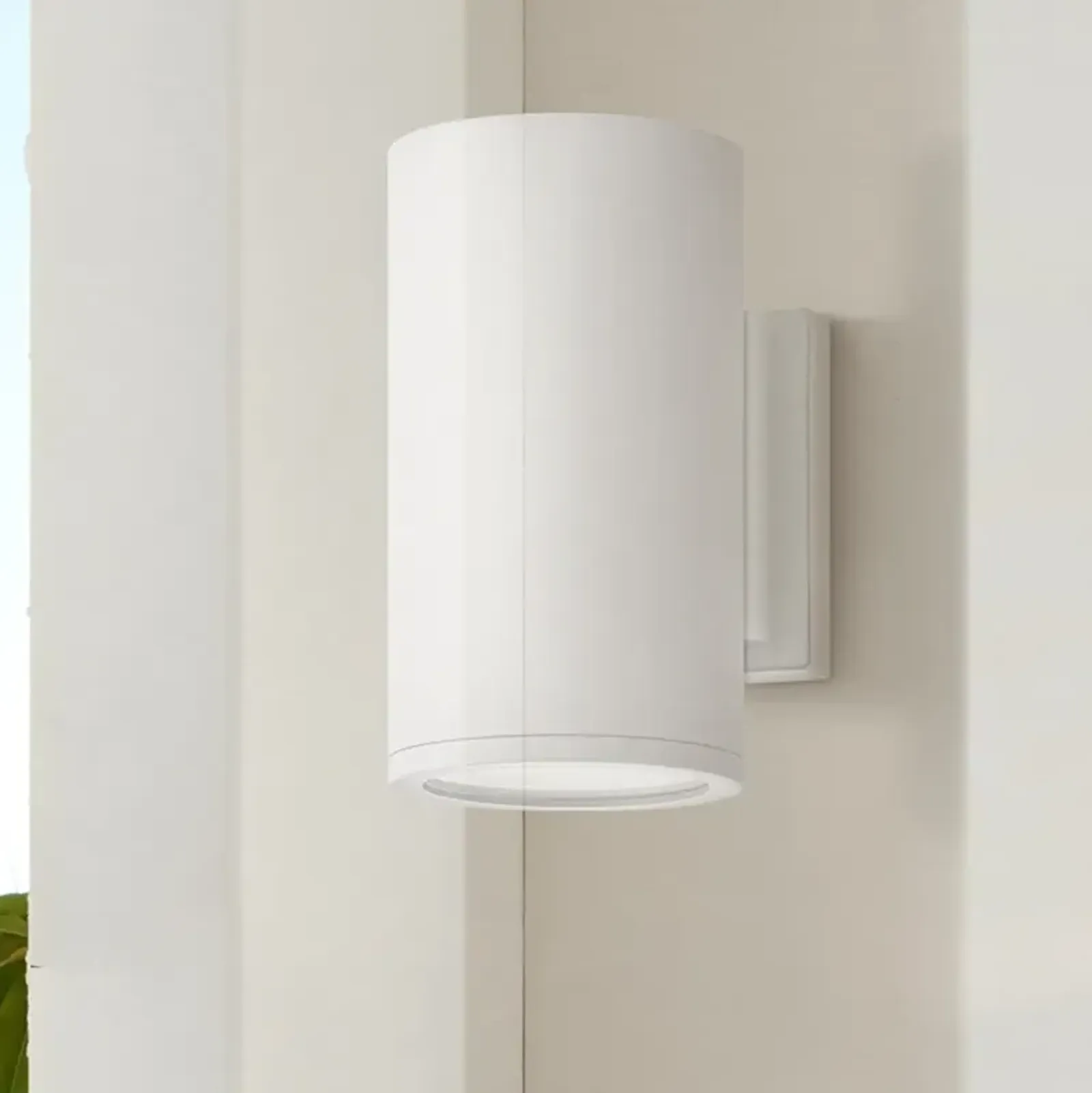 Silo 8" High Satin White Cylindrical LED Outdoor Wall Light