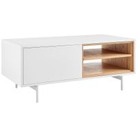 Bodie 47 1/4" Wide White Lacquered Wood 1-Door Coffee Table