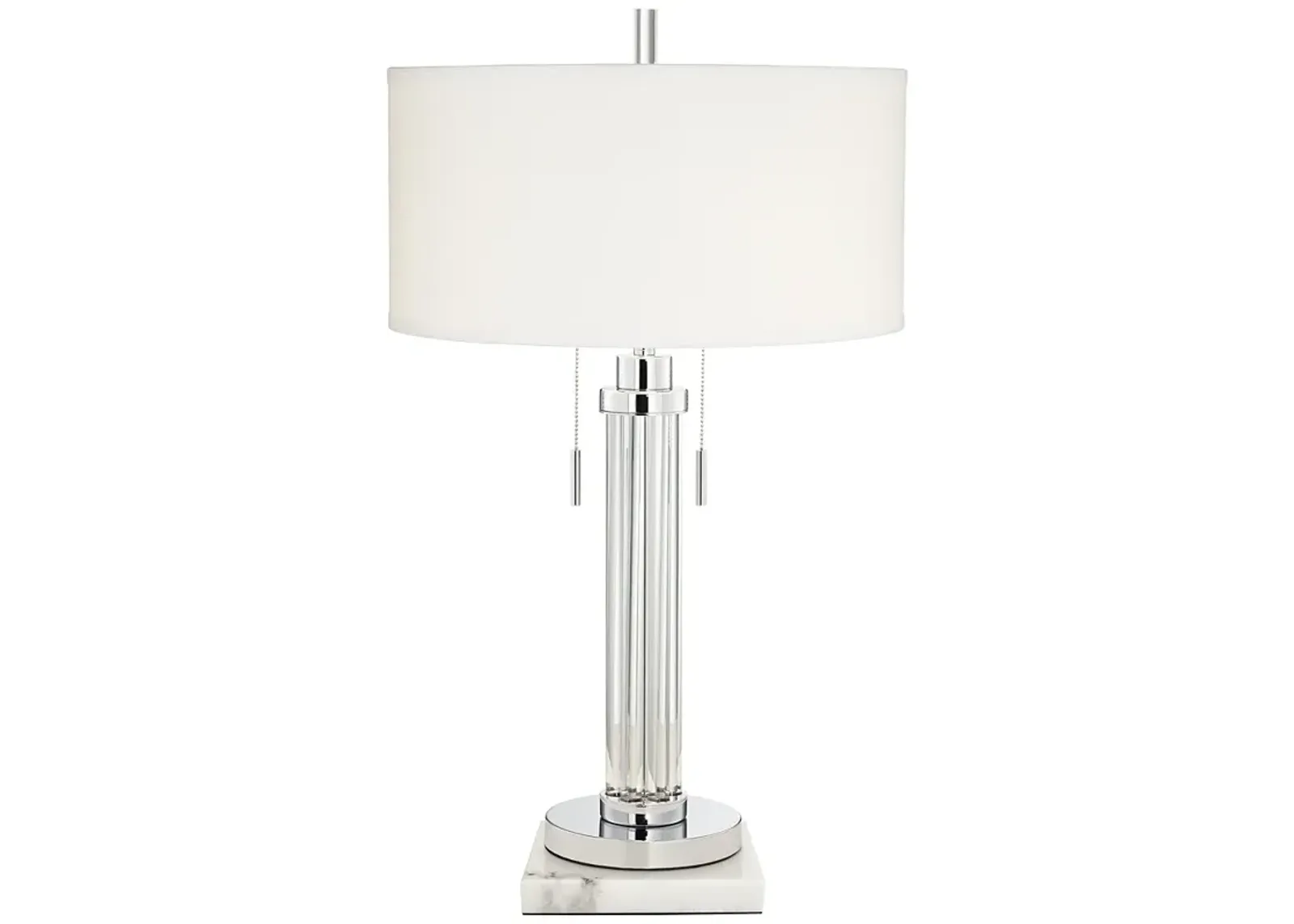 Possini Euro Cadence 30" Glass Table Lamp with Square White Riser