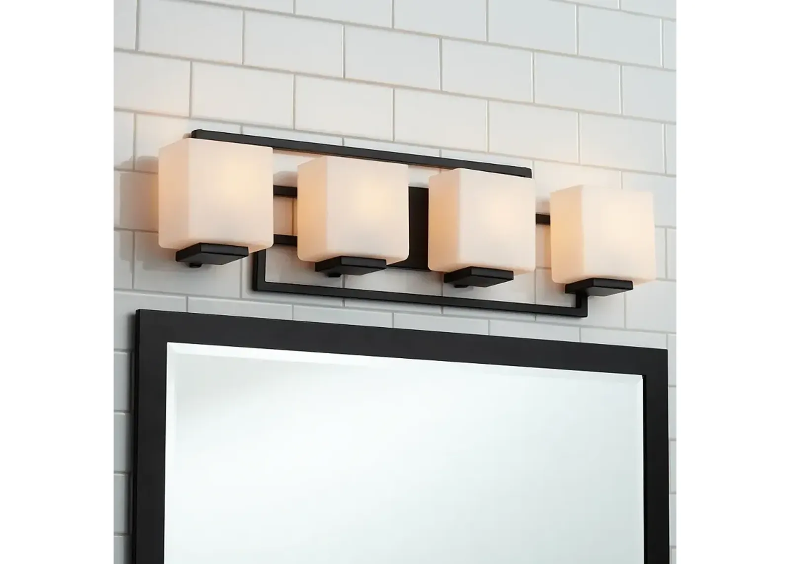 Possini Euro Lighting on the Square 29" Wide Black Bath Wall Light