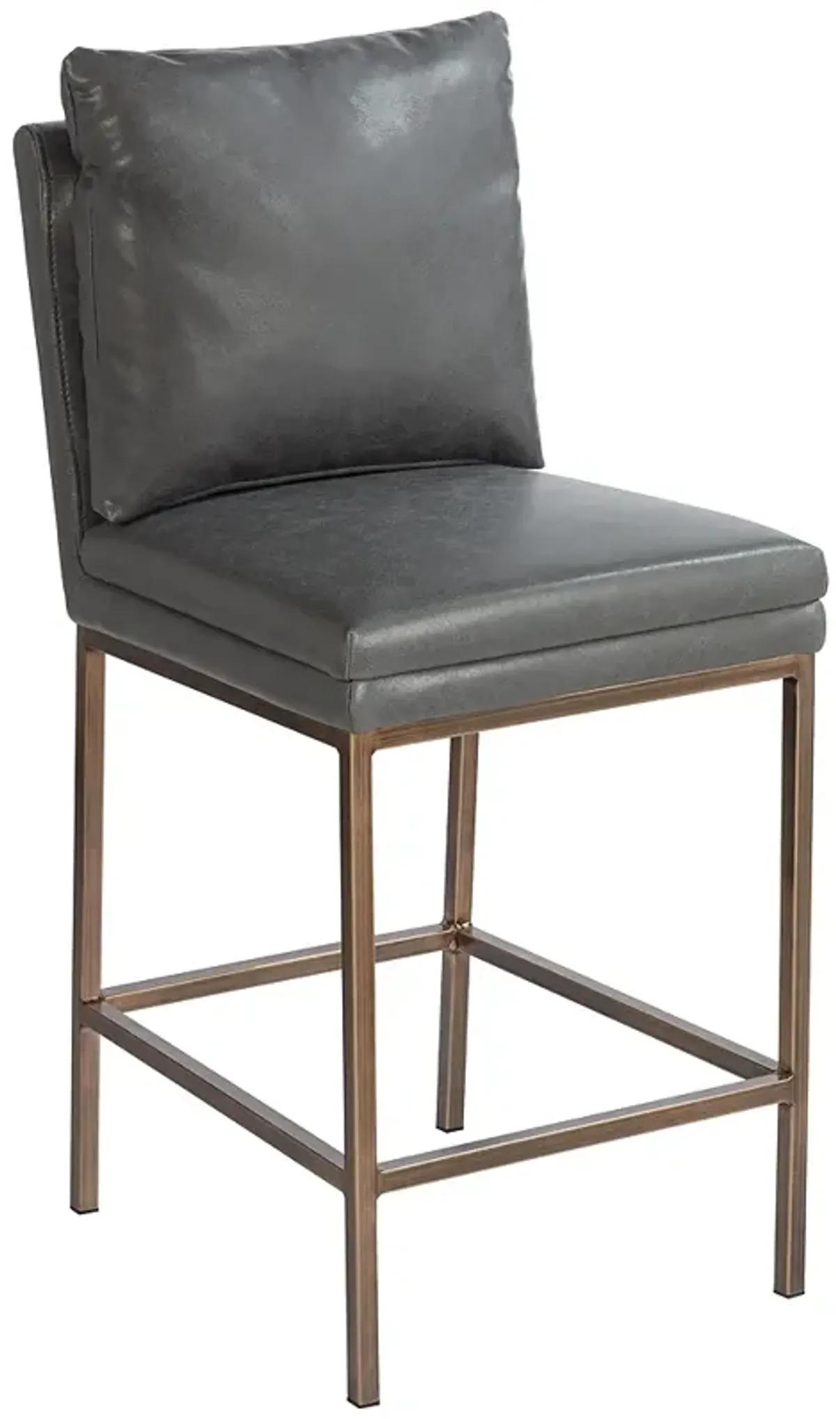 Tahoe 26" Seat Height Charcoal Faux Leather Counter Stool