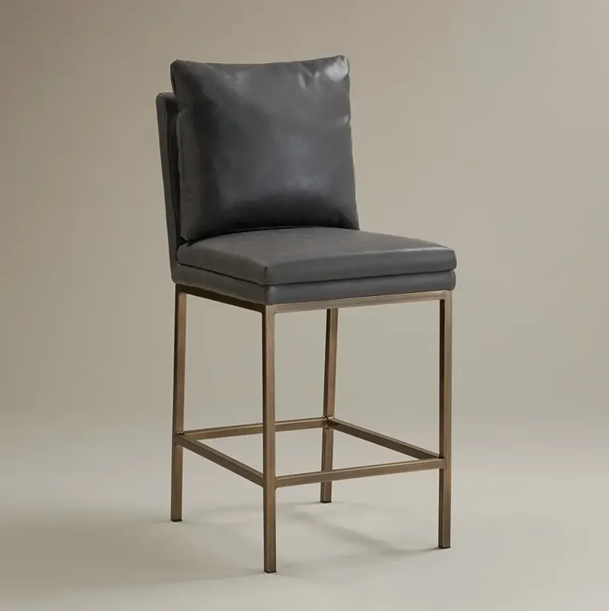 Tahoe 26" Seat Height Charcoal Faux Leather Counter Stool