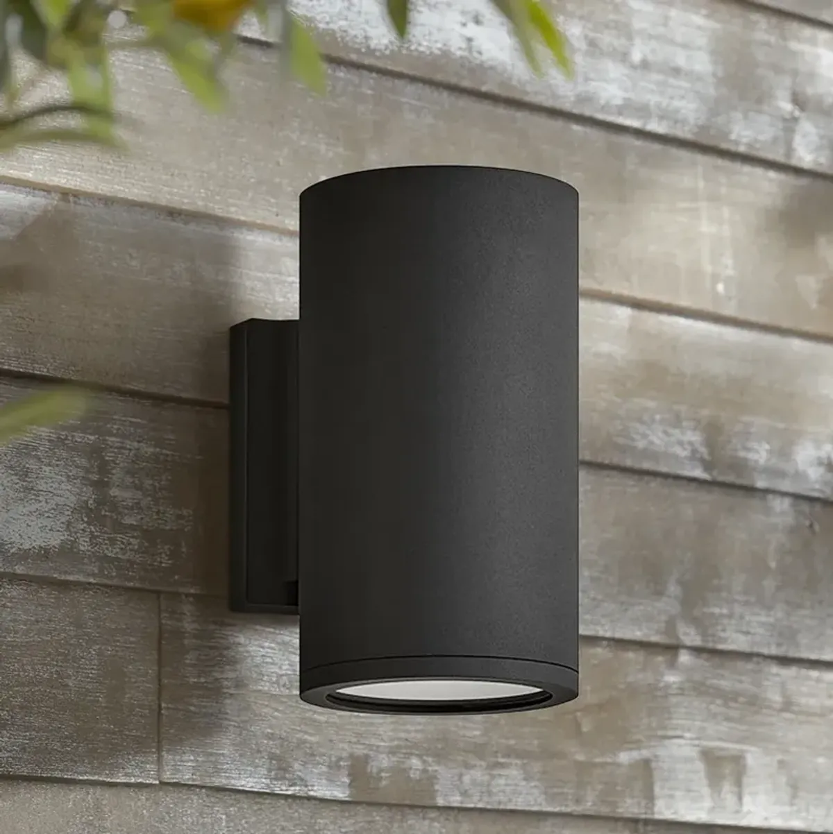 Hinkley Silo 8" High Black Cylinder Modern LED Outdoor Wall Light