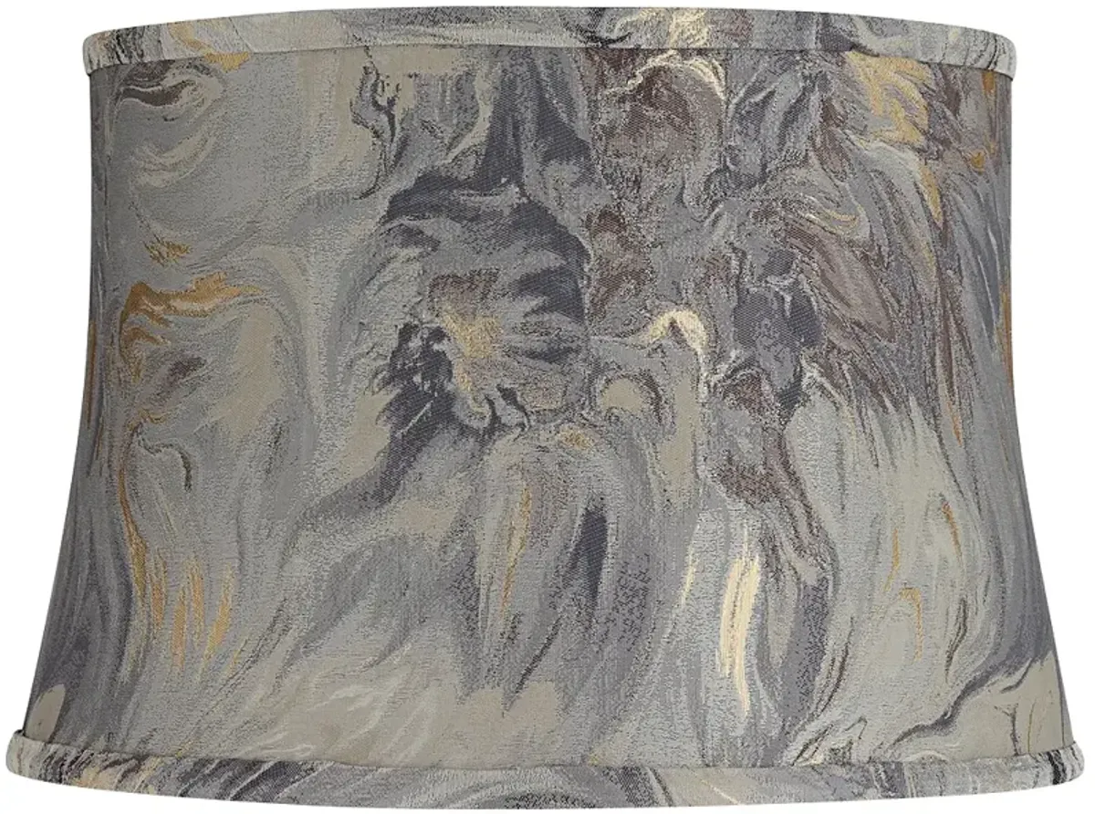 Springcrest Cece Gray Swirl Softback Drum Lamp Shade 14x16x11 (Spider)