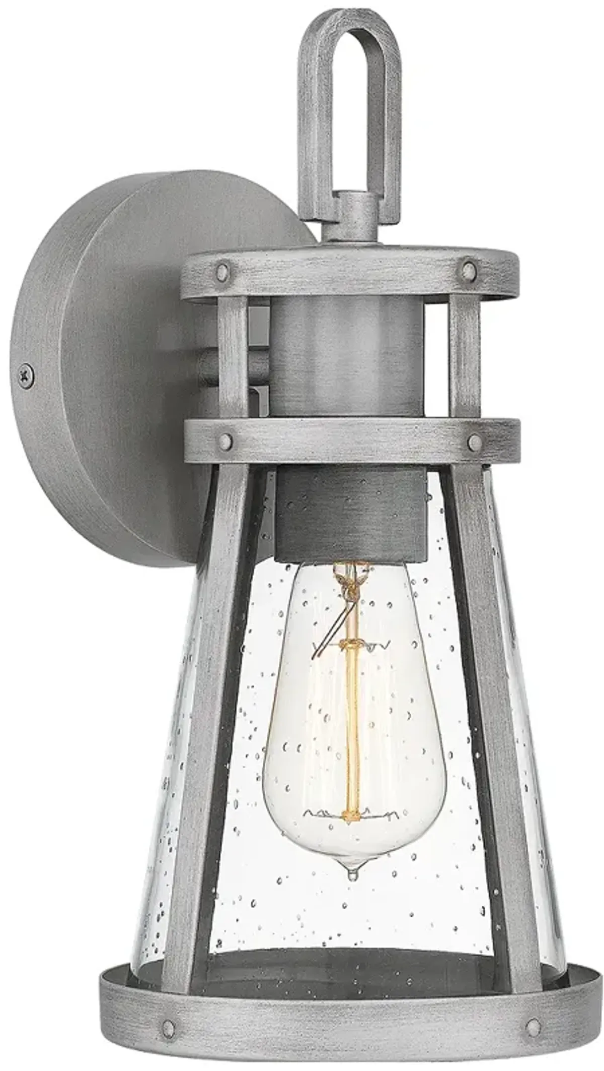 Barber 1-Light Antique Brushed Aluminum Outdoor Wall Lantern