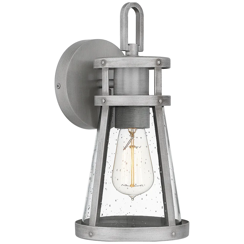 Barber 1-Light Antique Brushed Aluminum Outdoor Wall Lantern