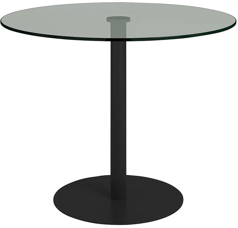 Ava 36" Wide Black Steel Round Bistro Table
