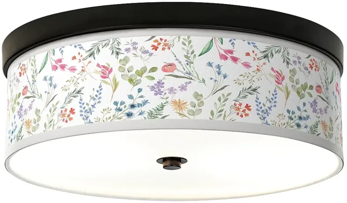 Giclee Gallery Spring's Joy Pattern 14" Bronze LED Ceiling Light