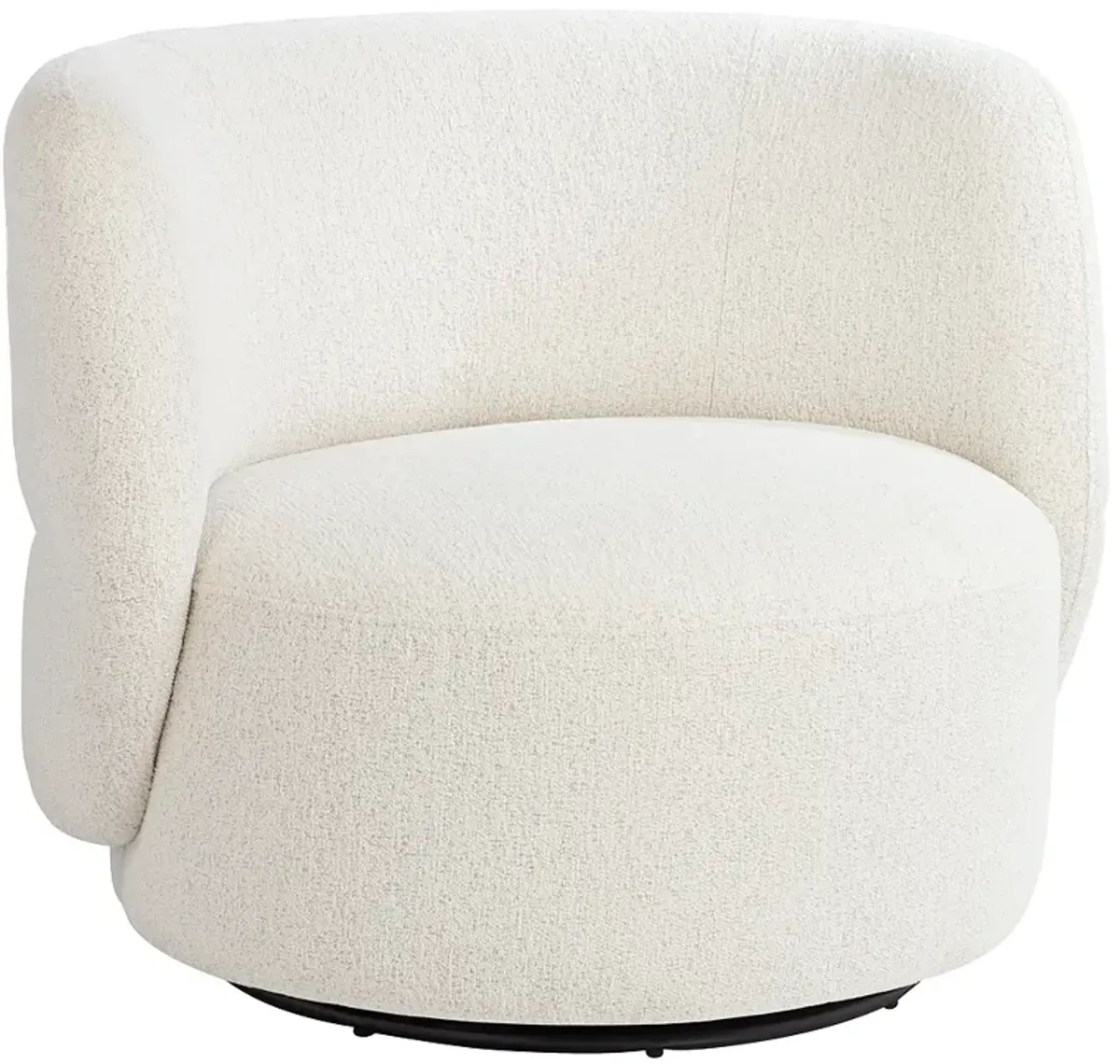 Fontana 36" Wide Off-White Nubby Fabric Occasional Swivel Chair