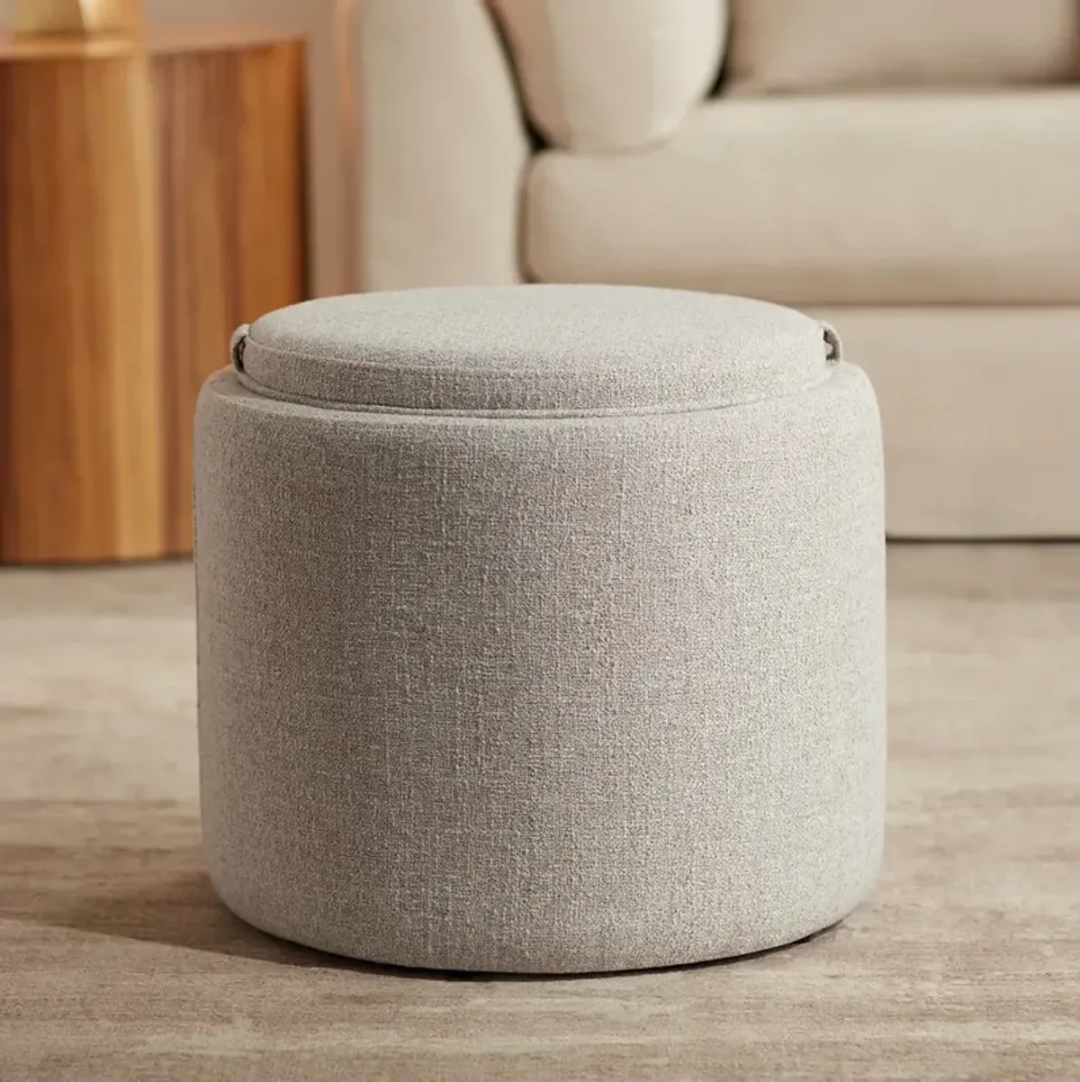 Elias 18" High Nathan Ginger Storage Ottoman with Reversible Tray