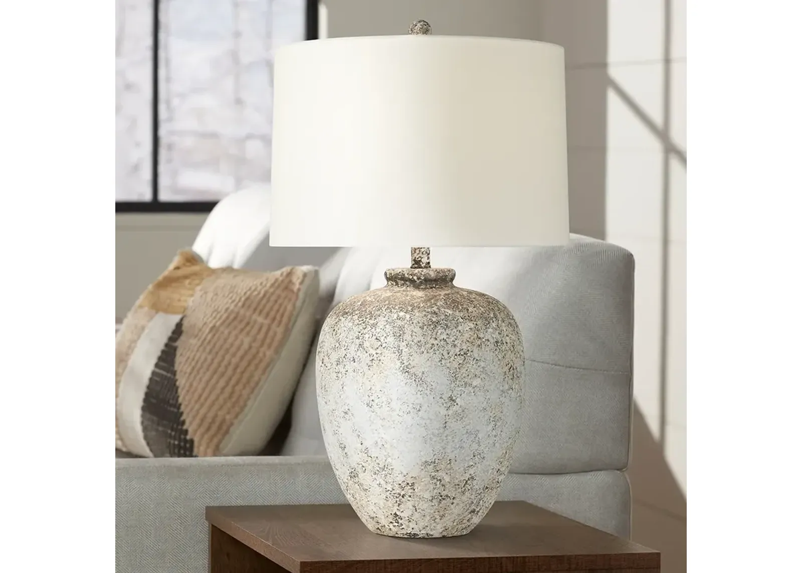 360 Lighting Astaire 27" Weathered Rustic Urn Jar Table Lamp