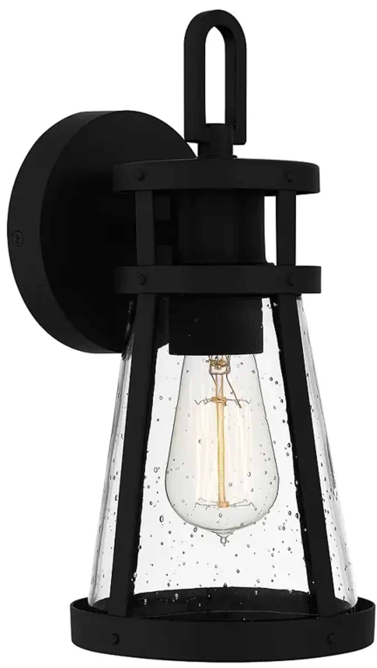 Barber 1-Light Matte Black Outdoor Wall Lantern