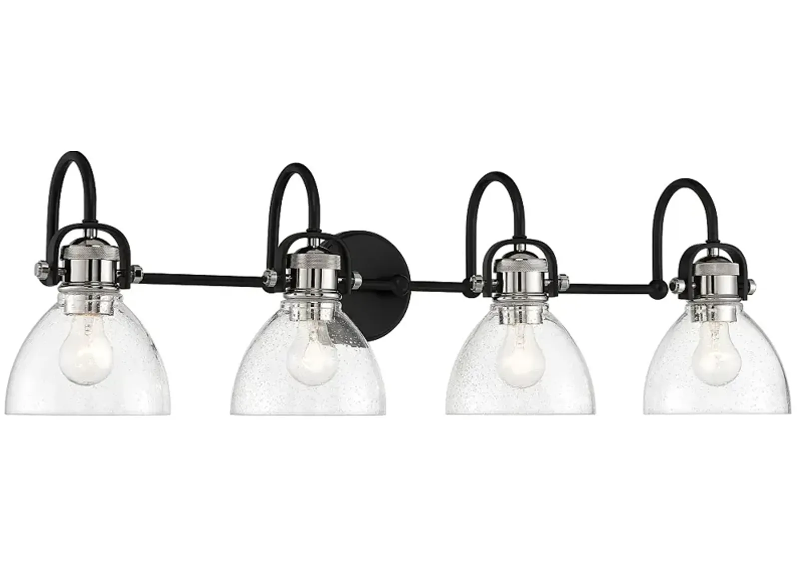 Minka Lavery Monico 35 3/4" Matte Black and Nickel 4-Light Bath Light