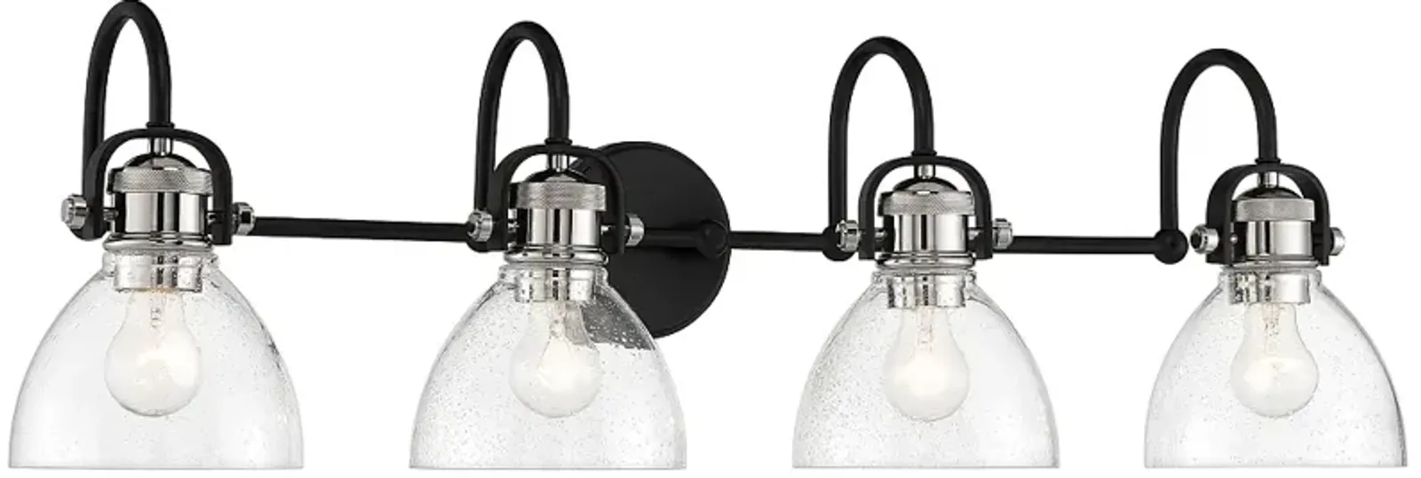 Minka Lavery Monico 35 3/4" Matte Black and Nickel 4-Light Bath Light