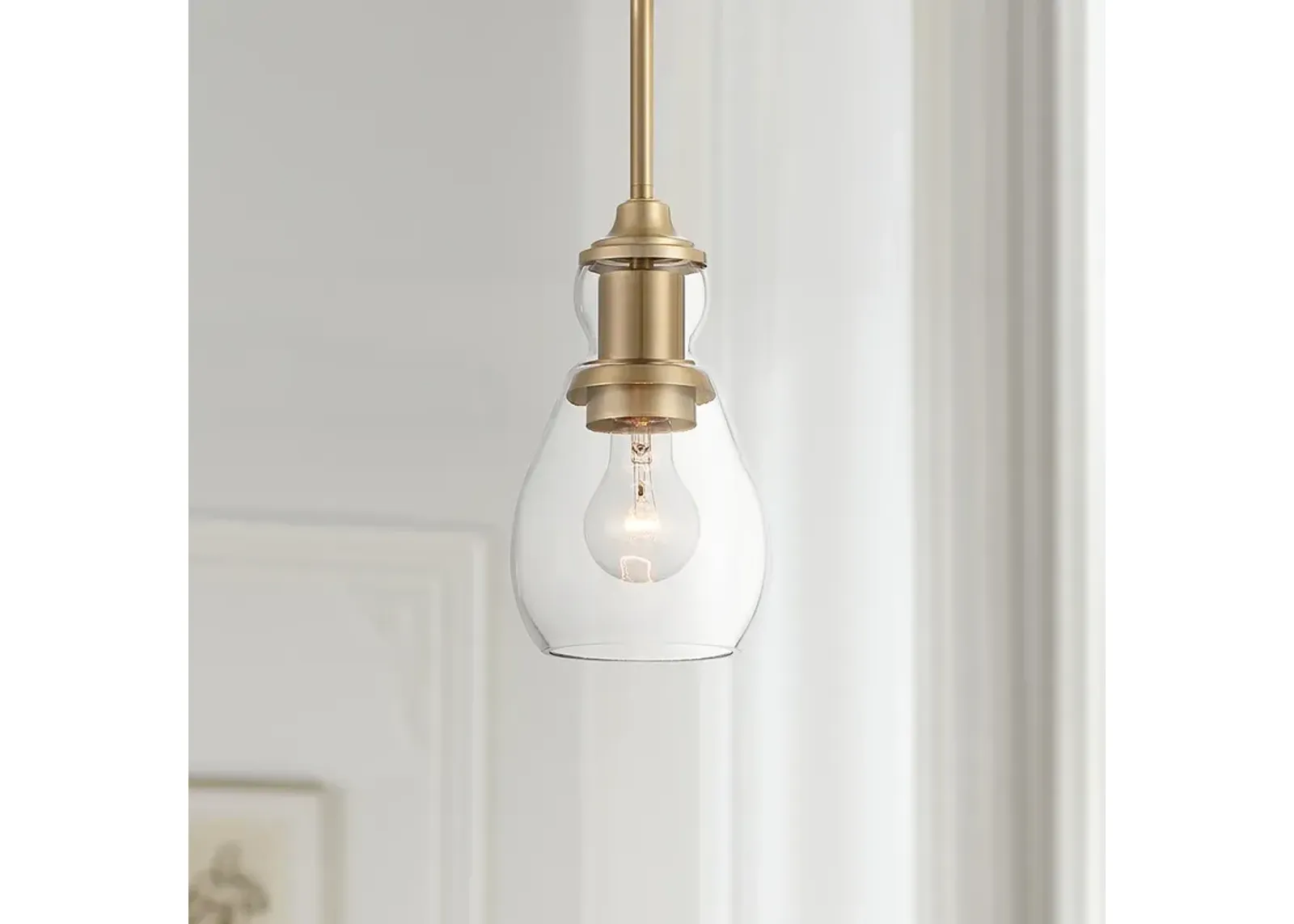 Possini Euro Nagano 5 1/2" Wide Warm Brass Mini Pendant