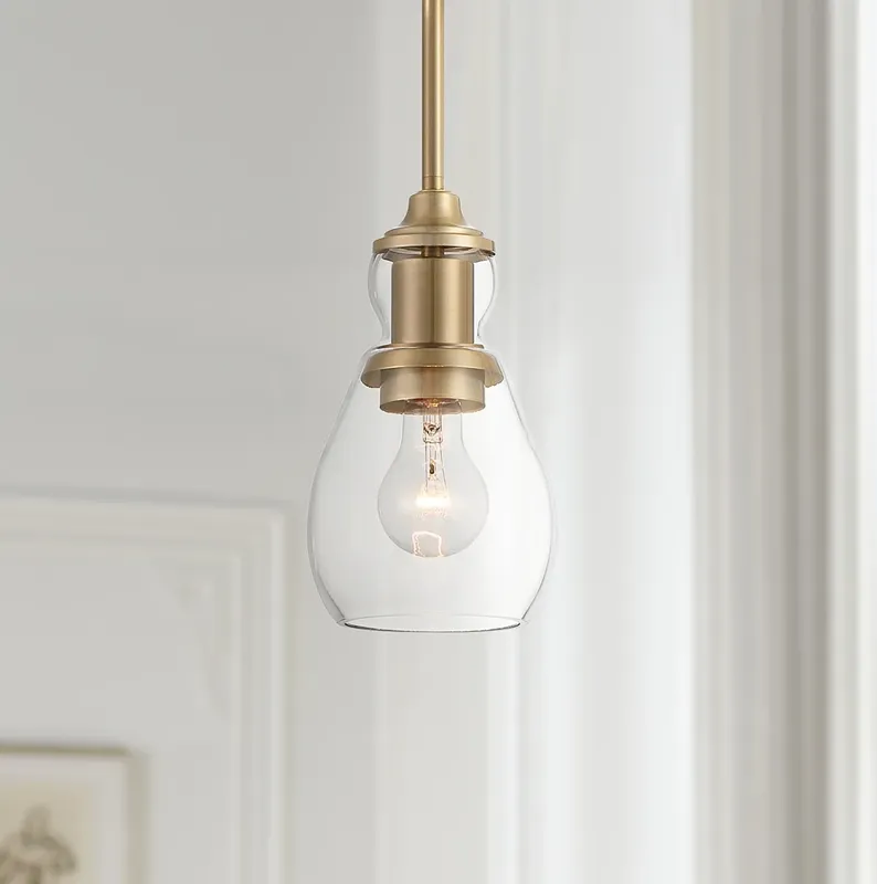 Possini Euro Nagano 5 1/2" Wide Warm Brass Mini Pendant