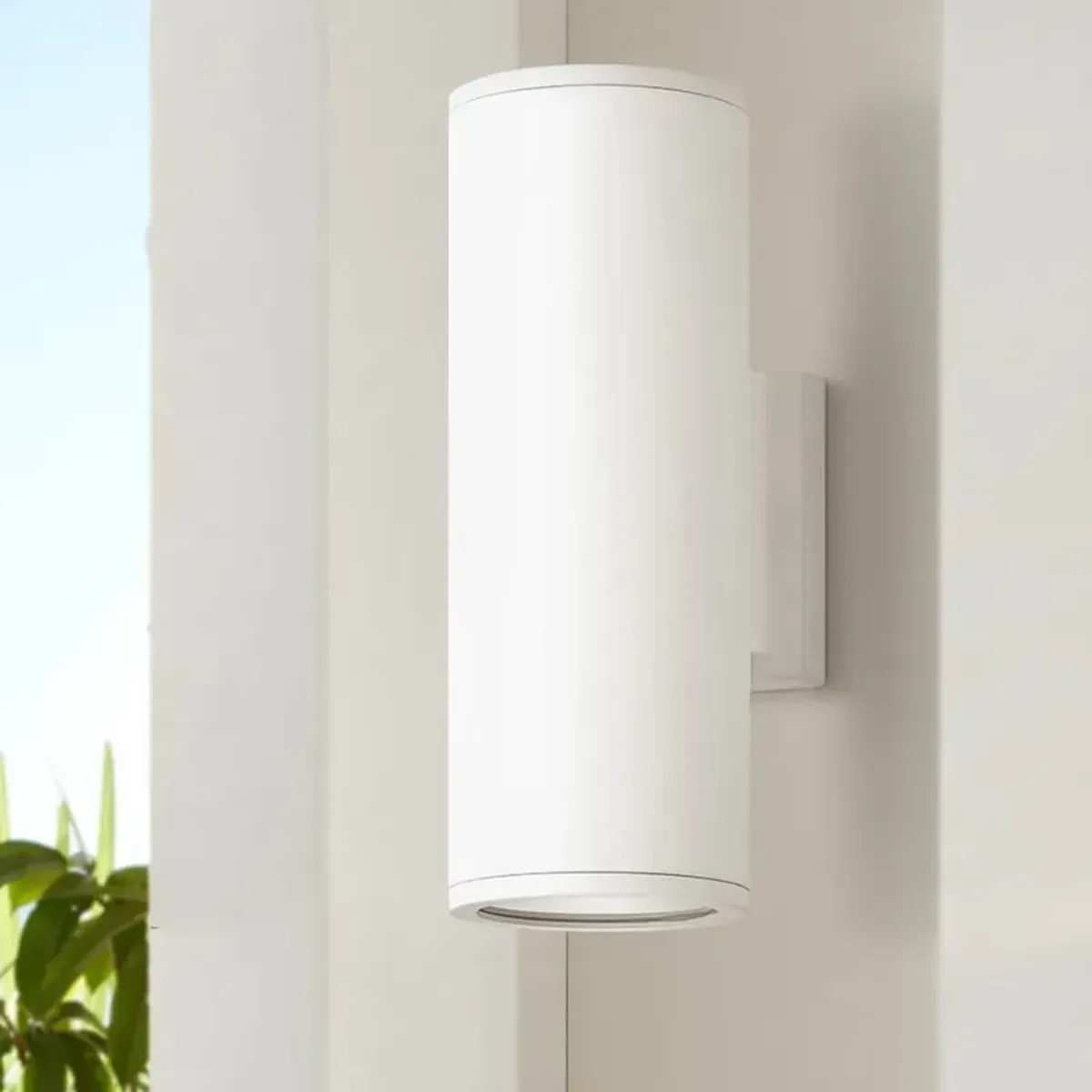 Hinkley Silo 12" High Satin White LED Outdoor Wall Light