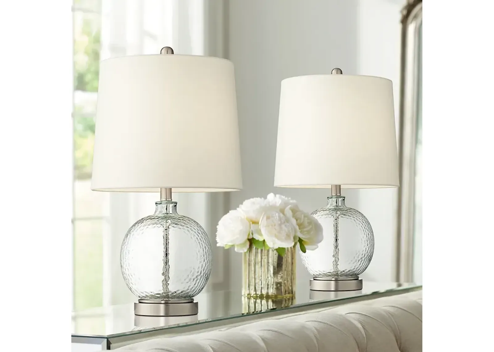 Pacific Coast Lighting 23 1/2" Clear Glass Table Lamps Set of 2