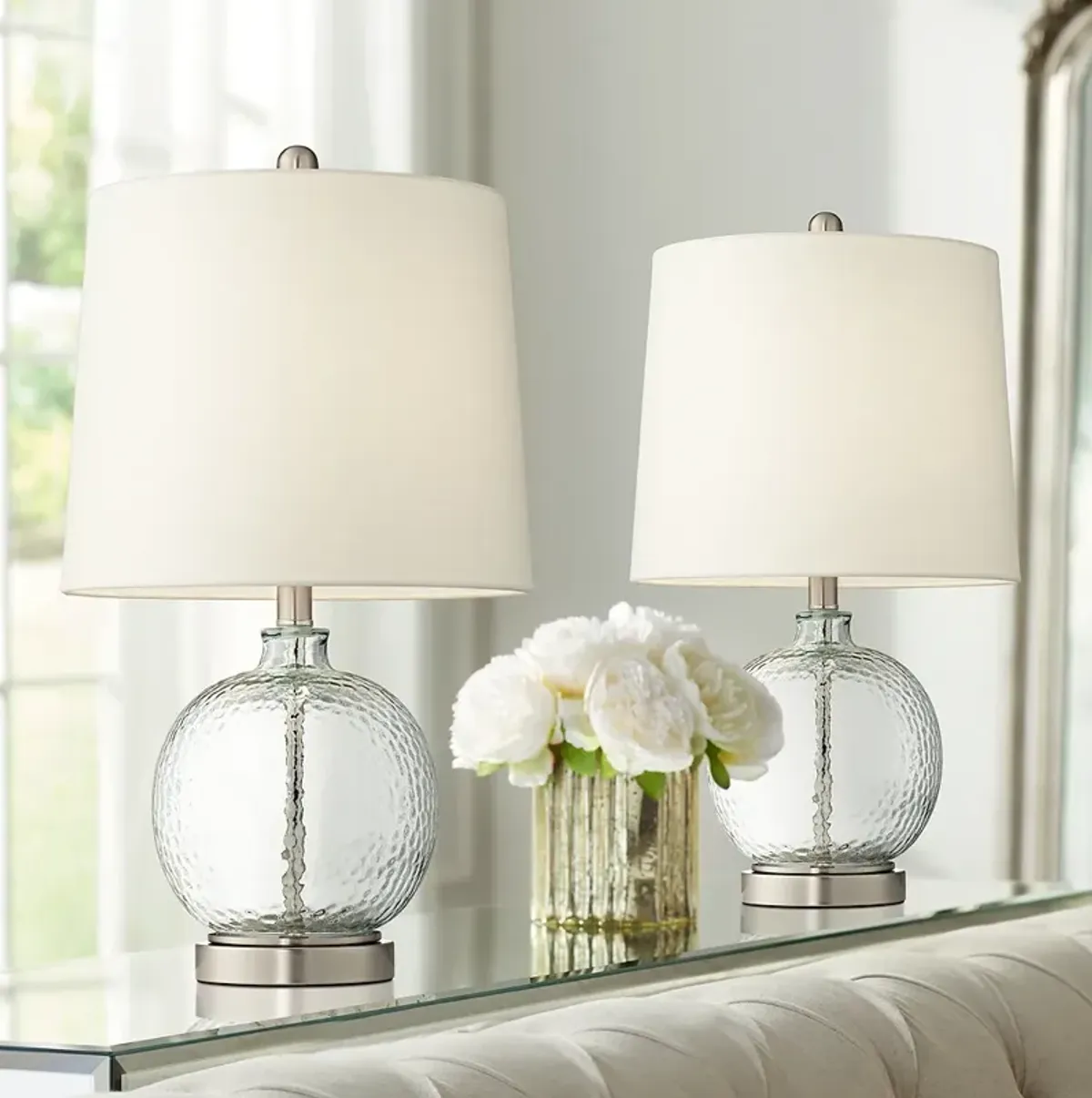 Pacific Coast Lighting 23 1/2" Clear Glass Table Lamps Set of 2