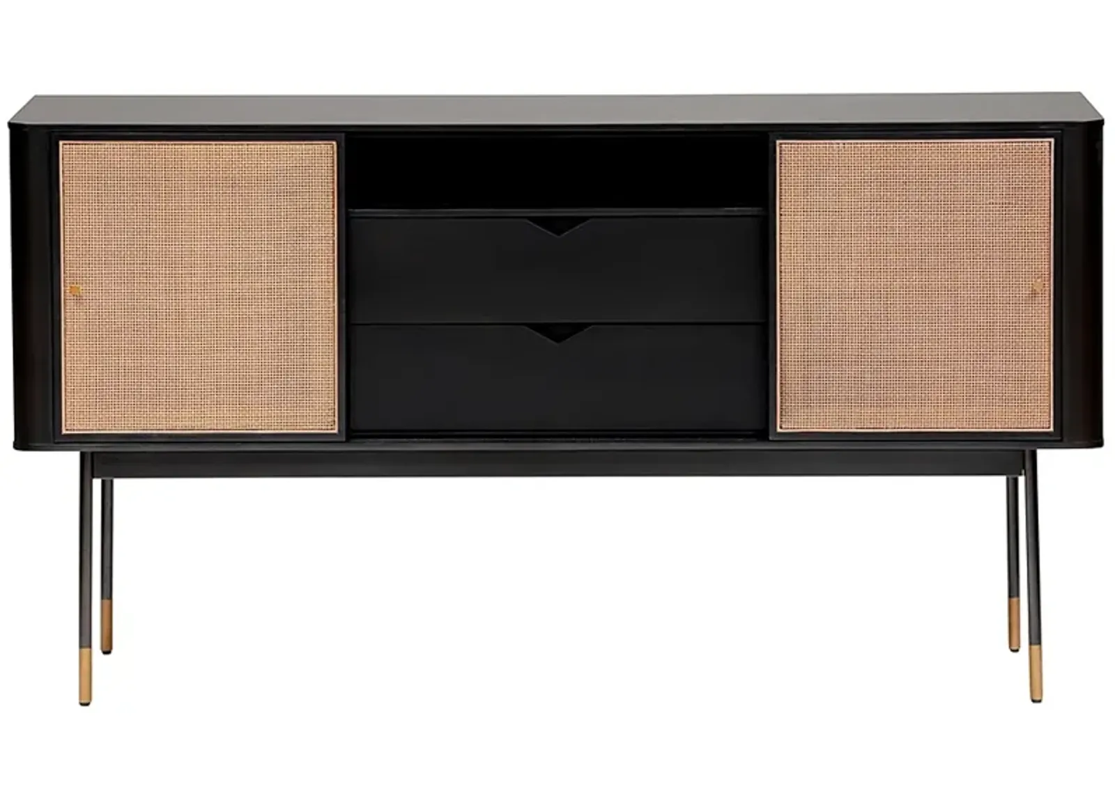 Miriam 59" Wide Black Wood 2-Drawer Sideboard