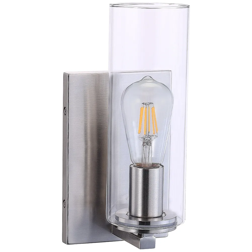 Acacia 11" High Brushed Nickel Metal Wall Sconce