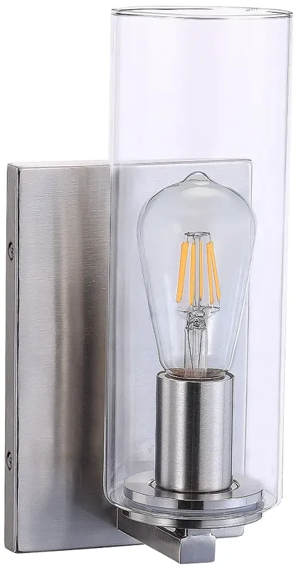 Acacia 11" High Brushed Nickel Metal Wall Sconce