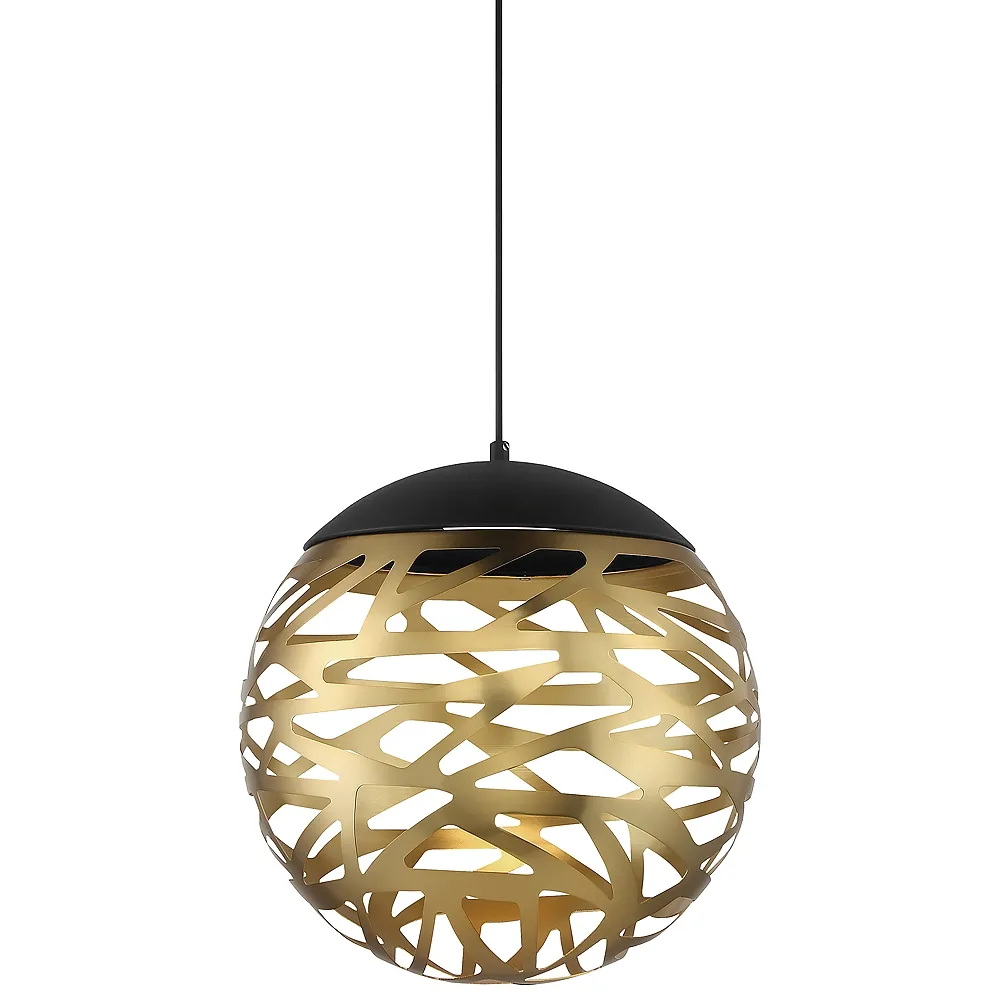 George Kovacs Golden Eclipse 1-Light LED Coal and Honey Gold Pendant