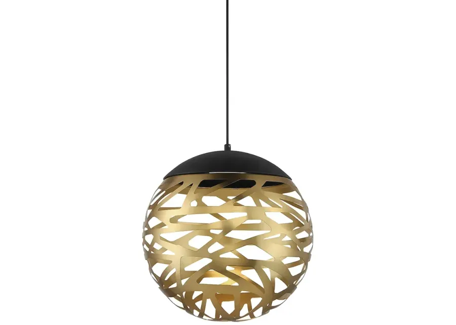 George Kovacs Golden Eclipse 1-Light LED Coal and Honey Gold Pendant