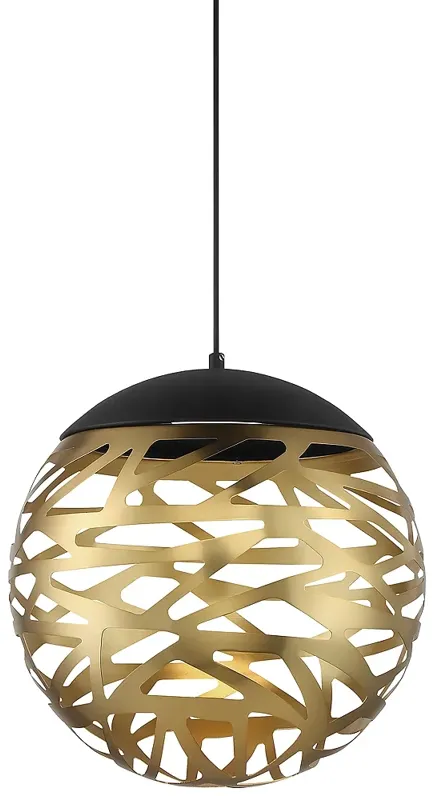 George Kovacs Golden Eclipse 1-Light LED Coal and Honey Gold Pendant