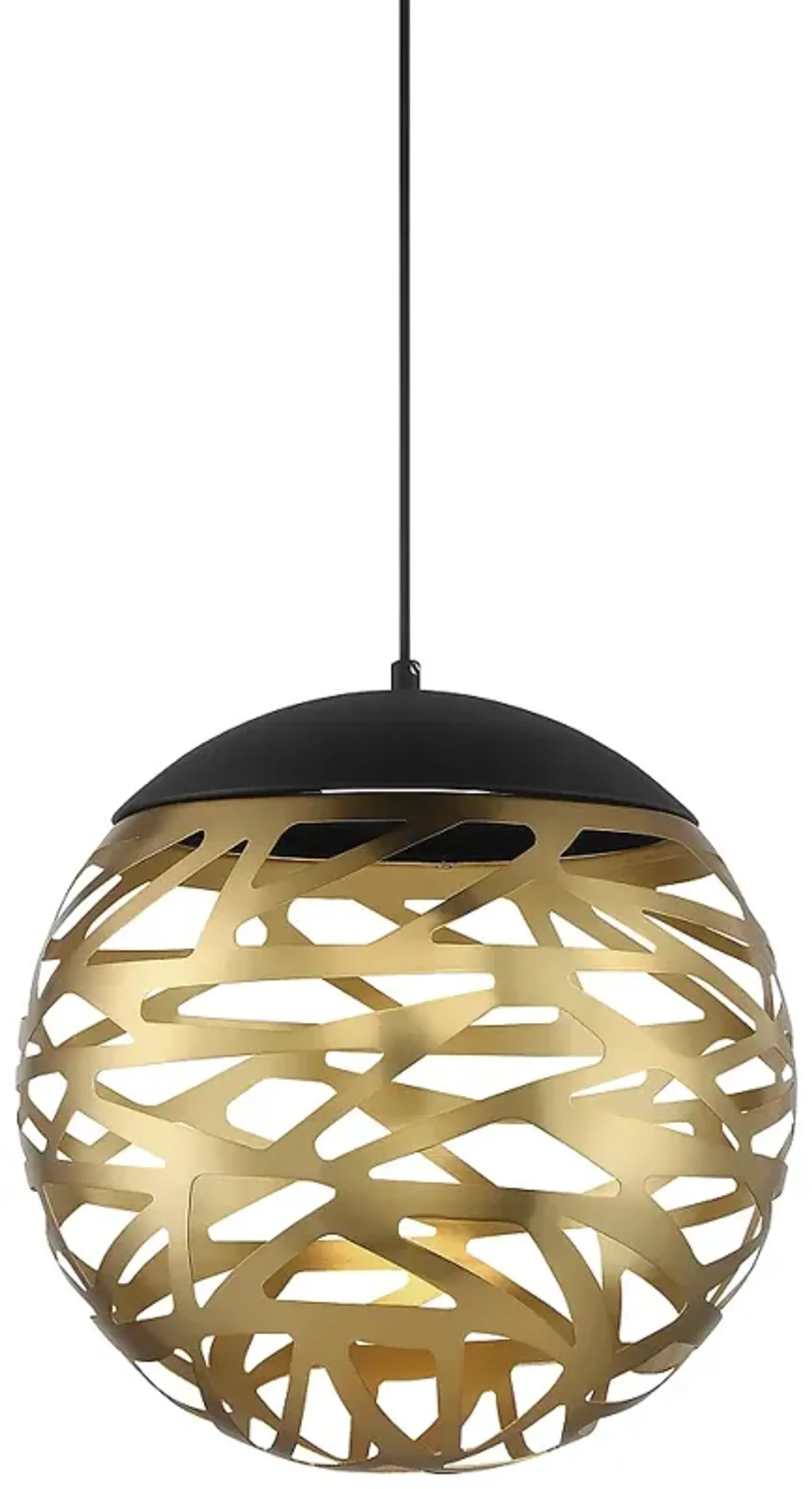 Golden Eclipse 14"W Coal and Honey Gold LED Pendant Light