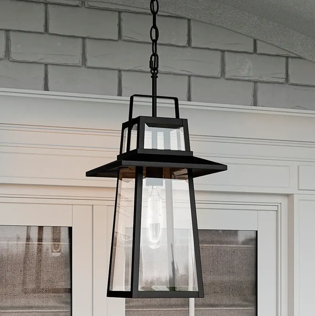 Quoizel Devonport 21 3/4" High Matte Black Outdoor Hanging Light